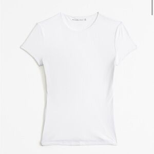 Abercrombie white Soft Matte Seamless Tuckable baby tee large